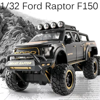 1/28 Ford Raptor F150 Pres döküm Alaşım Araba Modeli Off-Road Araç 6 Tekerlekler Modifiye kamyonet Araç Oyuncak Modelleri Çocuklar İçin Hediyeler