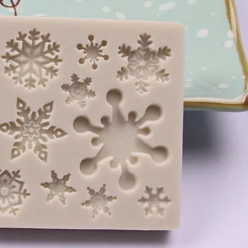 1 ADET Kar Tanesi Şekli Kek Kalıp Silikon Fondan Şeker Craft Aracı Noel Kış Dekor K149 