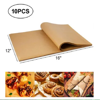 10 ADET Kullanımlık Yapışmaz Pişirme Kağıdı Yüksek Sıcaklığa Dayanıklı Levha Pasta Pişirme Oilpaper Izgara Pişirme Mat Pişirme Araçları