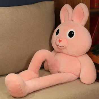 100 CM Gerilebilir Kulaklar Tavşan peluş oyuncak Yetişkin Çocuk Çekme Tavşan Kulaklar Bebek Yumuşak Dolması peluş oyuncak Gerilmiş Kulaklar Bacaklar Tavşan Hediyeler