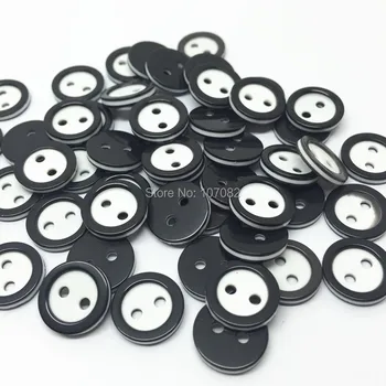 1000 adet Siyah/Beyaz 11mm Yuvarlak Reçine Düğmeler 2 Delik Düğme Bezemeler Scrapbooking Dikiş Aksesuarları