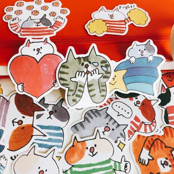 18 ADET Sevimli kişilik komik kedi Çıkartmalar El Sanatları Ve Scrapbooking çıkartmaları kitap Dekoratif sticker DIY Kırtasiye