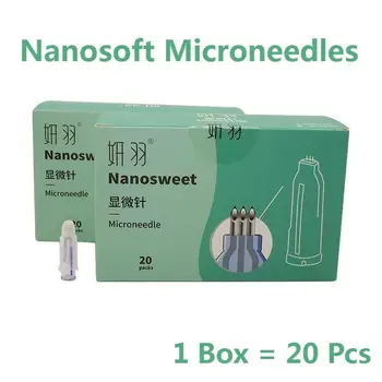 20 adet Nanosoft Microneedles 34G 1.2 mm/1.5 mm Dolgulu El Üç İğne Anti-Aging Göz Çevresi Boyun Hatları Cilt Bakımı Aracı