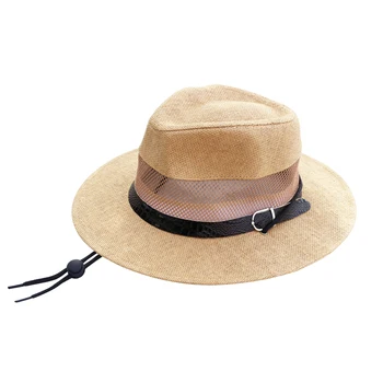 2018 Sıcak Yaz Kova Şapka Erkekler için Açık Balıkçılık Geniş Ağız güneş şapkaları Balıkçı Kap Sombrero Boonie Şapka ile Rüzgar Geçirmez Halat