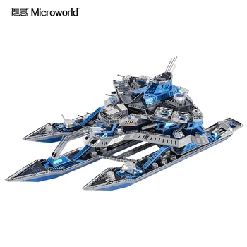 2020 Microworld Lideri NO 1 model kitleri DIY lazer kesim yap-boz tekne savaş gemisi modeli 3D metal Bulmaca Oyuncaklar yetişkin için hediye
