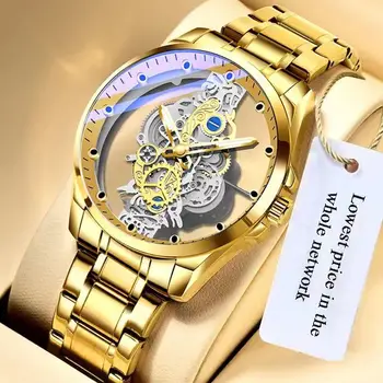 2022 Yeni erkek Otomatik saat kordonları Altın kuvars saatler Vintage erkek saati es erkek saati En Lüks Saatler асы Мушские