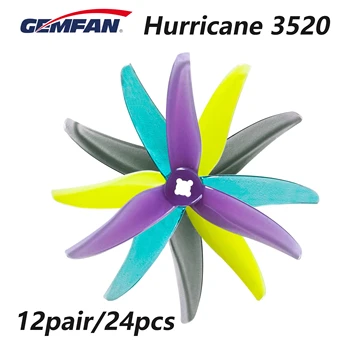 24 adet/12 çift Gemfan Hurricane 3520 3.5X2X3 3 Bıçaklı PC Pervane FPV için Yarış Freestyle 3 inç Cinewhoop Kanallı Drones