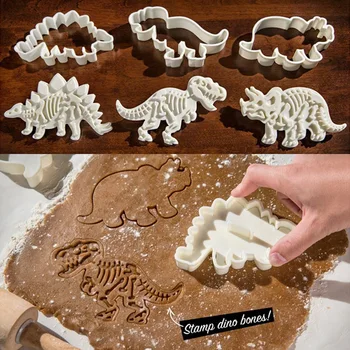 3 adet / takım Dinozor Bisküvi kurabiye kesici Sugarcraft Kalıp Fondan Kek Dekorasyon Araçları Bakeware