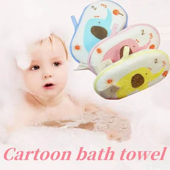 3 Renkler Sevimli Karikatür Yenidoğan Bebek Fil Yumuşak Çevre Dostu Yıkama Havlu Banyo Sünger Banyo Fırçalar Yıkama Havlu Aksesuarları