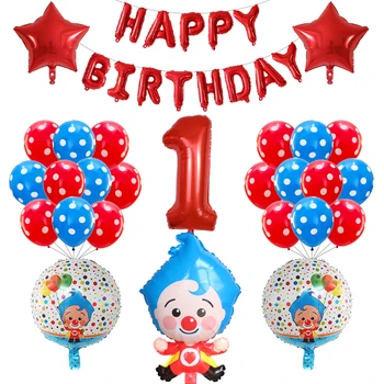 39 adet / takım Kesim Plim Palyaço Folyo helyum balonları 30 inç Numarası Hava Globos Çocuk Mutlu Doğum Günü Partisi Süslemeleri Çocuk Oyuncakları Top