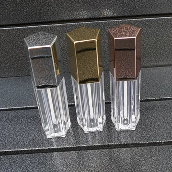 5 ML Gül Altın Kap Lipgloss Tüpler Boş Gümüş Kapak Dudak Sır Dudak Parlatıcısı Ambalaj Temizle Şişe Kozmetik Kapatıcı Konteynerler