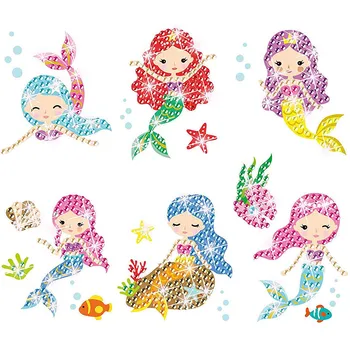5D DIY Elmas Boyama Sticker Kitleri Çocuklar için Mermaid Prenses Desen Mozaik Sticker Kristal Boya Yetişkin Acemi İçin