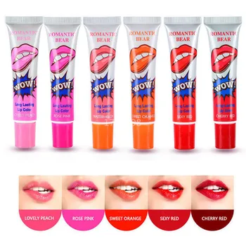 6 Renkler Su Geçirmez Dudak Parlatıcısı Sıvı Uzun Ömürlü Mat Ruj Renk Lipgloss Kırmızı Dudaklar Sopa Güzellik Makyaj Araçları