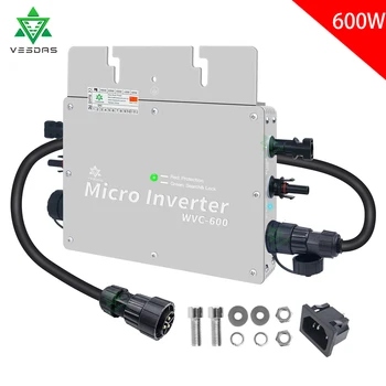 600 W IP65 MPPT Microinverter şebeke bağlantılı güneş invertörü Mikro Inversor Güneş 30 V 36 V DC 110 V 230 V AC için 2 * 300 W PV Paneli
