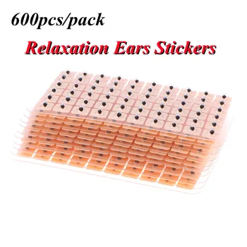 600pcs Rahatlama Kulak Tedavisi İğne Yama Kulak Auriculotherapy Vaccaria Kulak Masajı Bakım Sticker Çıkartmalar 