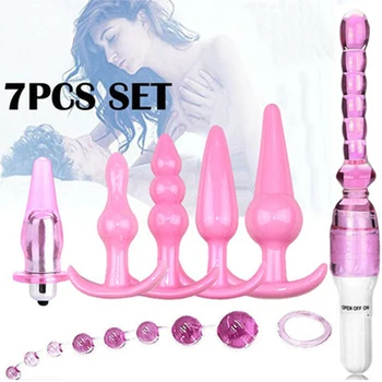 7 adet Set Yapay Penis Vibratör Kadınlar İçin Anal Boncuk Butt Plug Yetişkin Seks çiftler için oyuncaklar Masturbator Klitoris Stimülatörü Egzotik Seks