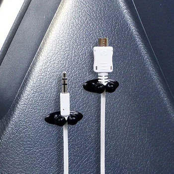 8 Adet araba kablosu Kablo Tutucu Çok Fonksiyonlu Kravat Klip Fixer Organizatör araba şarjı Hattı Toka Yüksek Kaliteli Kulaklık Kablosu Klip