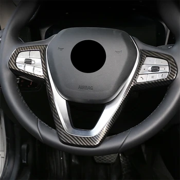 Araba Styling direksiyon Düğmeleri Çerçeve Dekorasyon Kapak Sticker Trim İçin BMW G30 G38 G01 G08 G05 lnterior Oto Aksesuarları