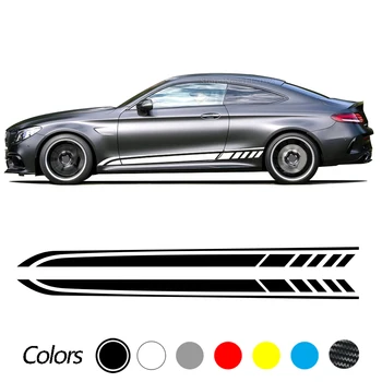 Araba Yan Kapı Sticker Vücut Yarış Çıkartması Mercedes Benz C Sınıfı için W205 AMG 2-Door Coupe C205 C200 C220 C260 C300 2000-Presen
