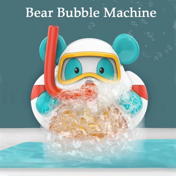 Bebek Banyo Oyuncakları Kabarcık Makinesi Ayı Ördek Yengeç Müzik Çocuk Banyo Oyuncak Küvet Sabun Otomatik Kabarcık Makinesi Bebek Banyo çocuk için oyuncak