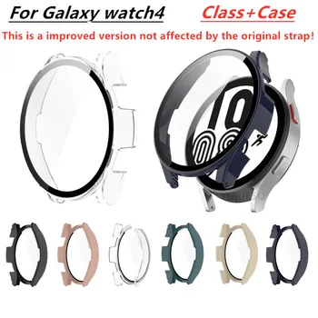 Cam + samsung kılıfı Galaxy izle 4 Aksesuarları PC all-around Anti-fall tampon kapak + Ekran koruyucu Galaxy watch4 44mm 40mm