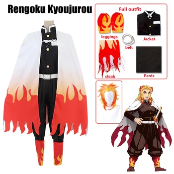 Cosplay Kostüm Anime iblis avcısı Kimetsu Hiçbir Yaiba Rengoku Kyoujurou Cadılar Bayramı Noel Cosplay parti giysileri