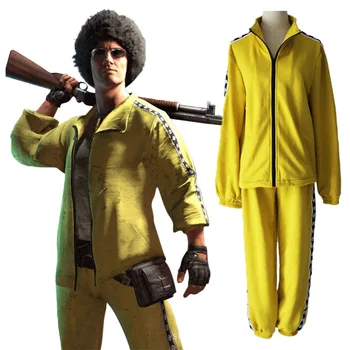 Cosplay Kostüm PUBG Playerunknown's Battlegrounds Sarı Spor Ceket Pantolon