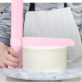 DIY Ayarlanabilir Şap Kek Kazıyıcı Fondan Spatula Krem Kenar Pürüzsüz Dekorasyon Araçları Bakeware Mutfak Pişirme Aksesuarları