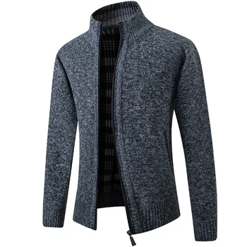 Erkek Hırka Sweatercoats Yeni Sonbahar Kış Hırka Kazak Erkek Stand-up Yaka Casual Hırka Slim Fit Kazak Boyutu 4XL