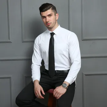 Erkek iş rahat uzun kollu gömlek sosyal elbise gömlek