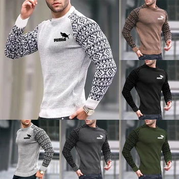 Erkek Yüksek Kaliteli Sonbahar Kış Erkekler Lüks Üstleri Yeni Baskı Erkek Renk engelleme Tasarımcı kazak Marka Kazak Giyim M-3XL