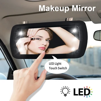 Evrensel LED Araç İç Ayna Dokunmatik Anahtarı Makyaj Aynası Güneşlik Yüksek Temizle Araba Arka Koltuk Emniyet dikiz aynası Hiçbir Pil