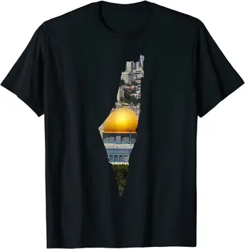 Filistin Haritası El Aksa Kudüs Filistin T-Shirt Casual Vintage Kısa Kollu Gömlek Serin Tees Tops Streetwear