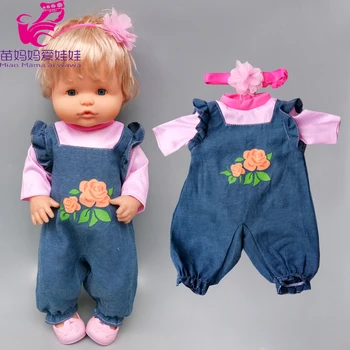 fit 40cm Nenuco bebe oyuncak bebek giysileri kot pantolon fit 42cm Ropa y su Hermanita bebek tulum