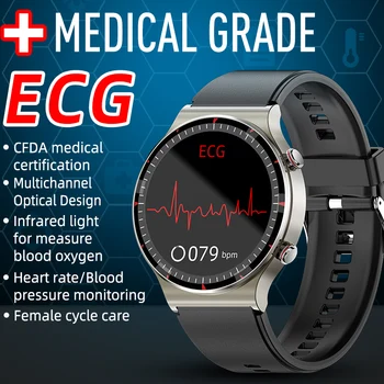 GO8 tıbbi EKG akıllı bilezik ölçüm kalp hızı, kan basıncı, vücut sıcaklığı horlama izle erkekler ve kadınlar için
