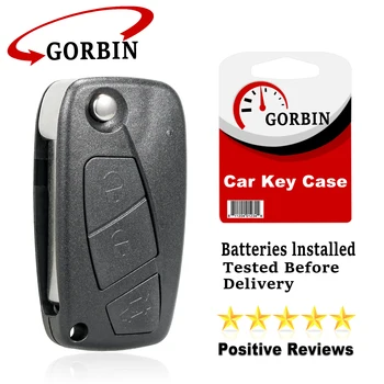 GORBIN 3 Düğmeler Uzaktan Anahtar Shell Kılıf Fiat Iveco Punto Ducato Stilo Panda Idea Doblo Bravo katlanır araba anahtarı kapağı Siyah / Mavi