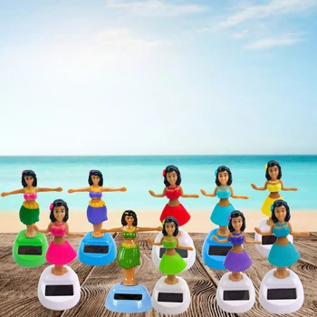 Güneş Dans Hawaii Kız Sallayarak Kafa Oyuncak Güneş Enerjili Oto İç Dekompresyon Pano Süs Araba Aksesuarları