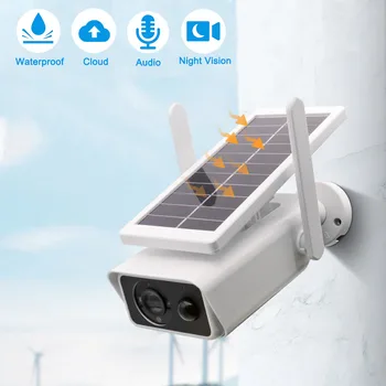 Güneş Kamera 3MP Akülü WiFi IP Kamera Açık Kablosuz Gözetim Güvenlik Kamera Su Geçirmez IP66 CCTV PIR