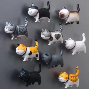 Güzel Kedi Serisi Buzdolabı Mıknatısı 3D Kedi Mıknatıs Ev Dekorasyon Yaratıcı Hediye Hayvan Buzdolabı Sticker