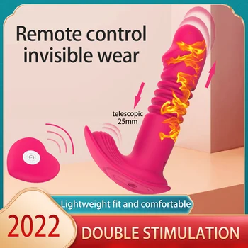 Güçlü vajinal geri çekilebilir giyilebilir vibratörler kadınlar için uzaktan G-spot yapay penis akıllı ısıtmalı klitoris uyarıcı seks oyuncak
