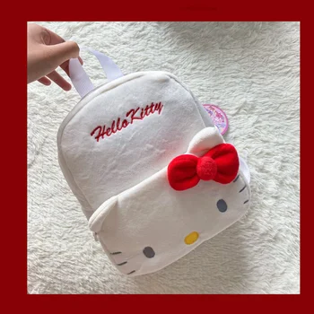 Hello kitty kadın moda sırt çantası Japon sevimli günlük tüm maç peluş çanta Yüksek kaliteli nakış Açık seyahat çantası