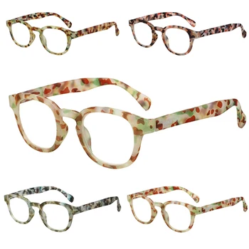 Henotin 4 Paket okuma gözlüğü Bahar Menteşe Klasik Baskılı Çiçek Çerçeve Erkekler Kadınlar Dekoratif Gözlük Reçete HD Okuyucu
