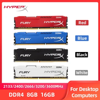 HyperX Fury Memoria RAM DDR4 8 GB 16 GB 3600 MHz 3200 MHz 2666 MHz 2400 MHz 2133 MHz masaüstü bellek DIMM 1.2 V 288 Pins PC4-25600 21300