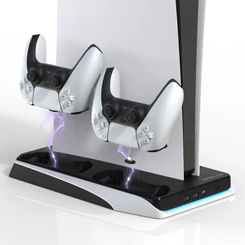 Için PS5 Dikey Oyun Soğutma Standı PS 5 Dijital Konsol Çift Denetleyici Şarj Cihazı DualSense 12 Oyun Yuvaları