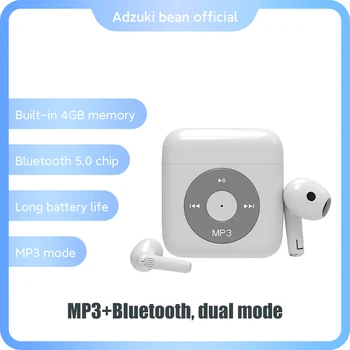 Kablosuz kulaklıklar Gürültü İptal MP3 Çalar Bluetooth Kulaklık Şarj Kutusu ile Dahili 4GB Kart Mini Kulaklık Spor için