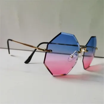 KAPELUS Sekizgen güneş gözlüğü, poligon gözlük, kırpma güneş gözlüğü, metalik güneş gözlüğü bb01
