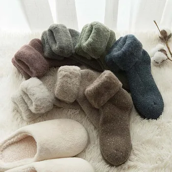 Kawaii Çorap Kalın Katı Çorap Yün Tavşan Çorap Karşı Soğuk Kar Kış Sıcak Komik Mutlu Bayan Kız Çorap