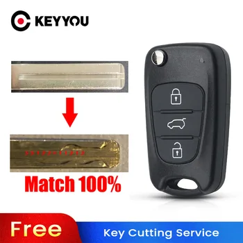 KEYYOU Yeni 3 Düğmeler Çevirme Uzaktan Anahtar Kabuk Hyundai I30 IX35 Kia K2 K5 sportage picanto 3 rio Katlanır Uzaktan Anahtar Kesme Bıçağı