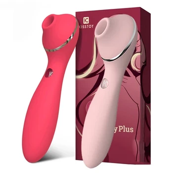 KİSTOY Polly artı 2 in 1 ısıtma vibratör klitoris emme G noktası stimülasyon titreşimli yapay penis seks oyuncak kadınlar için
