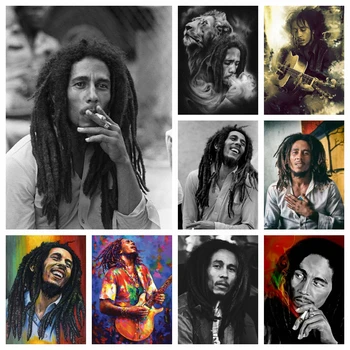 Klasik Reggae Müzik Jamaikalı Şarkıcı 5d Tam Kare Matkaplar Elmas Boyama Bob Marley Portre Çapraz Dikiş Sanat Odası Dekor
